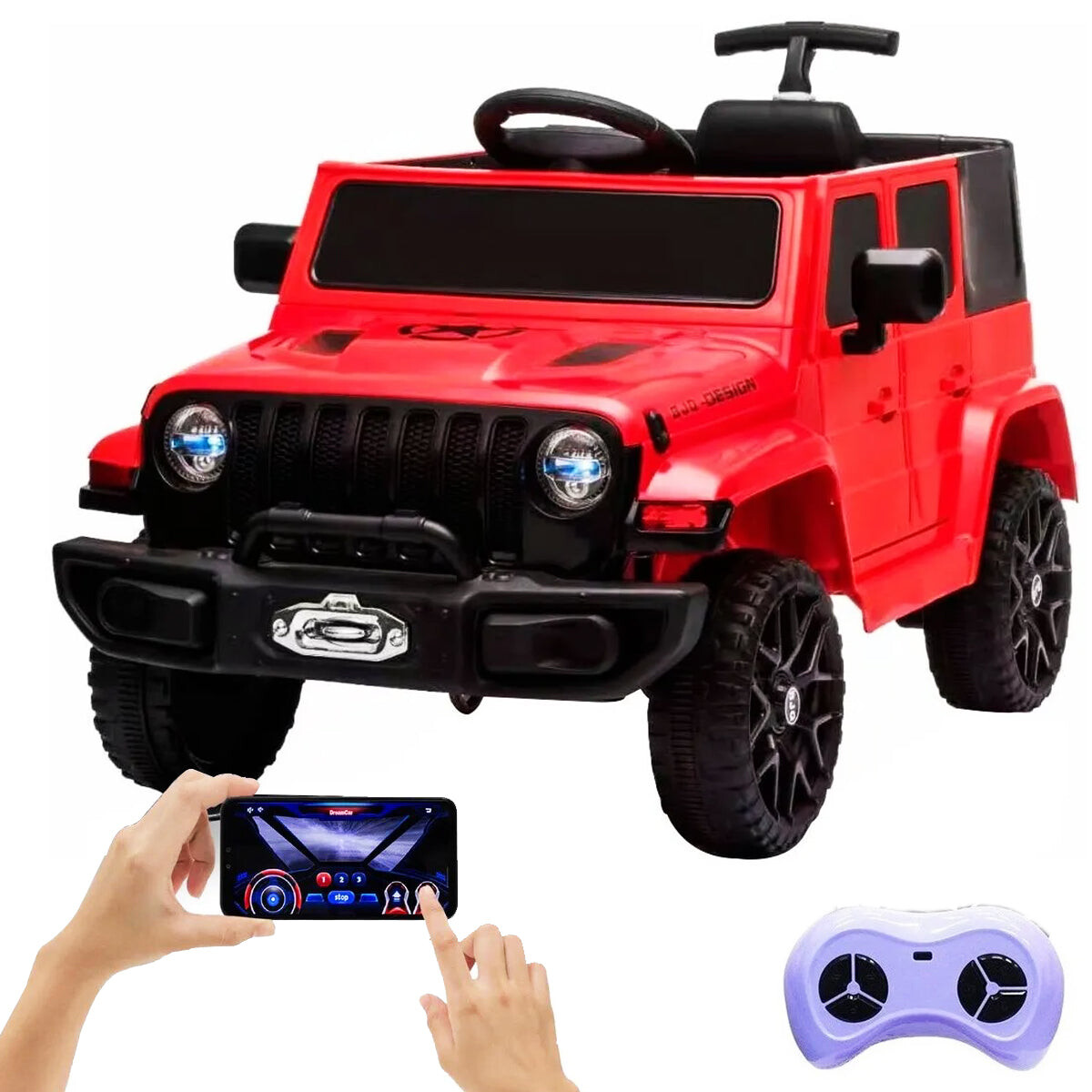 Auto A Batería Jeep C.Remoto C/ Guía Bluetooth Luz 