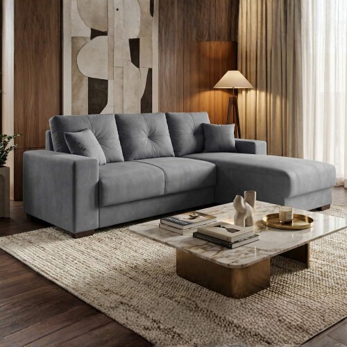 Sillón 3 cuerpos con Chaise Izquierdo - California Grafito