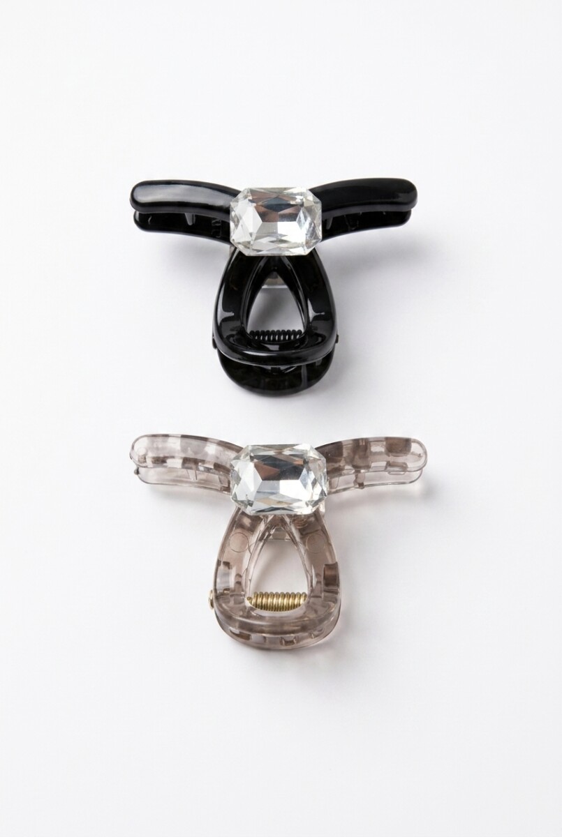Set de 2 broches strass - multicolor 