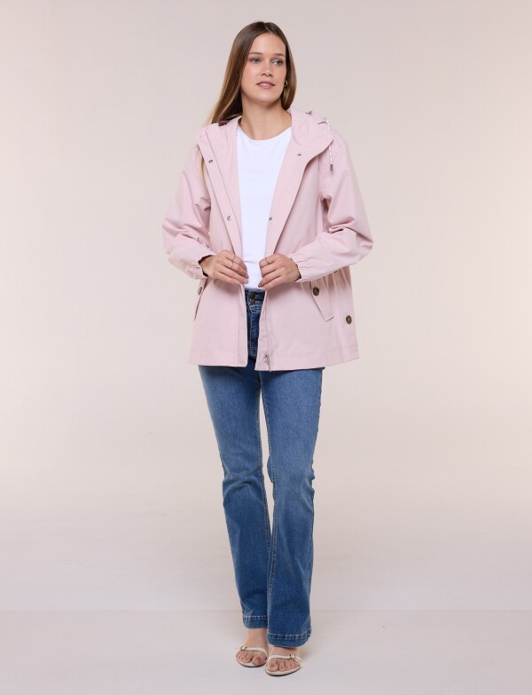 Gabardina Con Capucha Impermeable ROSA