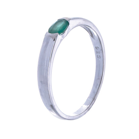 Anillo Plata Rodinada y Esmeralda Natural Anillo Plata Rodinada y Esmeralda Natural