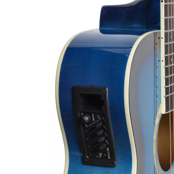Guitarra Electroacústica para Diestros con Funda Color Azul gui002 Guitarra Electroacústica para Diestros con Funda Color Azul gui002