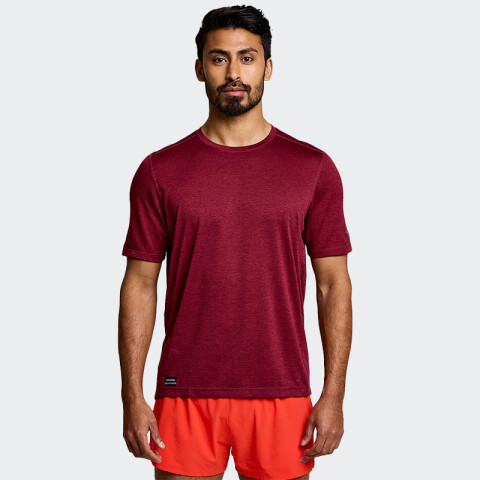 Remera Saucony Stopwatch Sleeve Rojo
