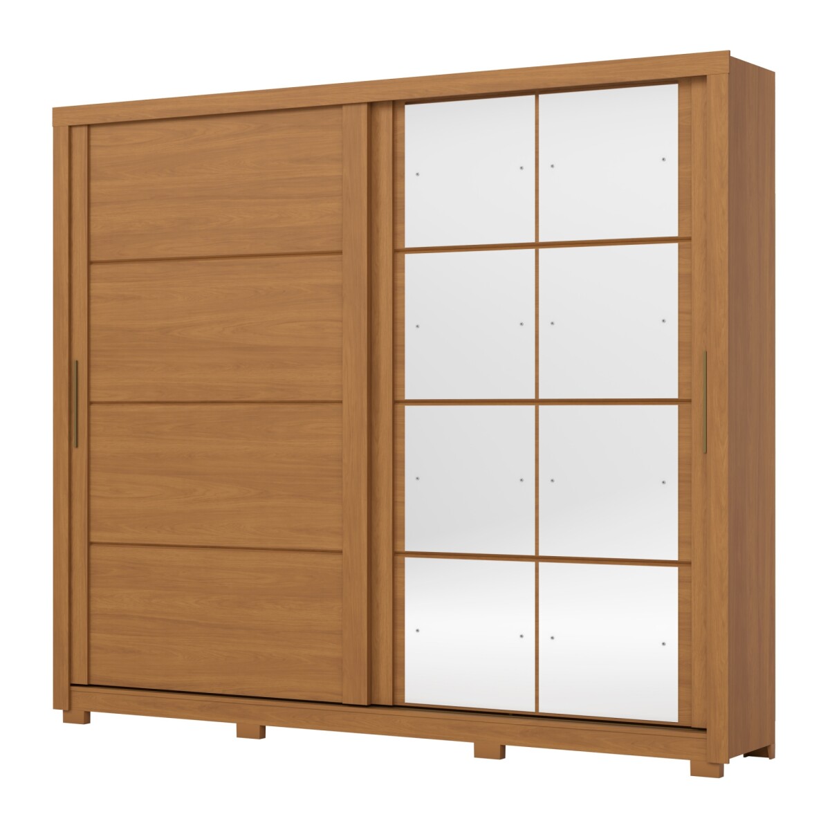 ROPERO PALACE 2 PUERTAS 4 CAJONES INTERNOS 2 ESPEJOS GUARDARROPA CLOSET ARMARIO - COLOR MADERA 