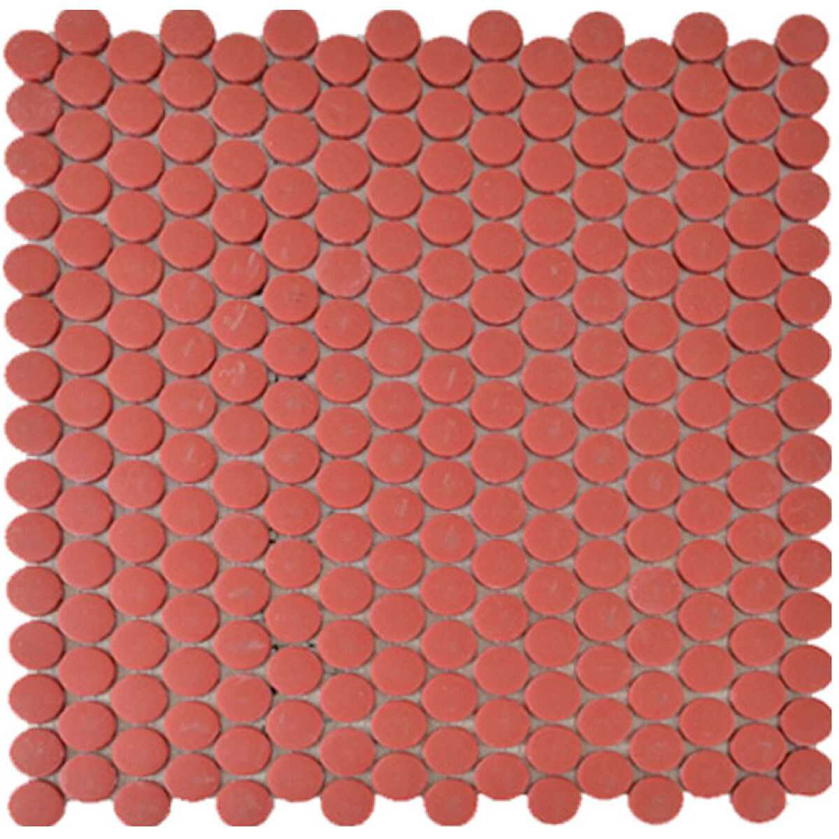 Mosaico Rectangular Rojo Mate 32 X 29 Cm Diametro 2 Cm 