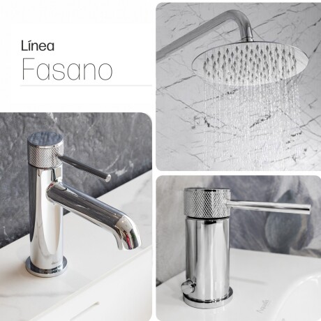 JUEGO DE GRIFERIA MONOCOMANDO BAÑO BRILLO FASANO 3 PIEZAS CROMO