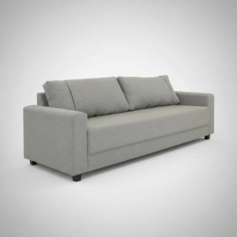 Sofa 3 cuerpos tela tramada gris con puntos negros y crudos. Sofa 3 cuerpos tela tramada gris con puntos negros y crudos.