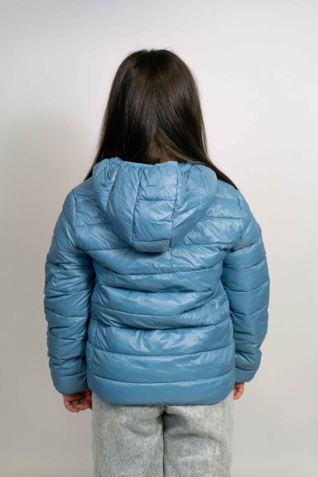 Campera Con Capucha Celeste