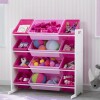 Organizador de 12 contenedores de plástico rosado, fucsia y blanco Organizador de 12 contenedores de plástico rosado, fucsia y blanco