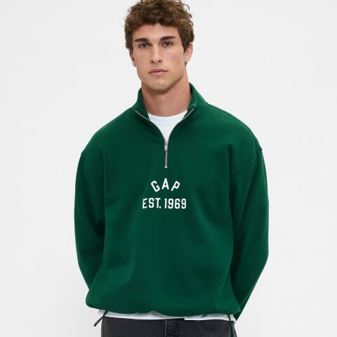 J - EST1969 LOGO HALF ZIP DRAWSTRING EVERGREEN 585