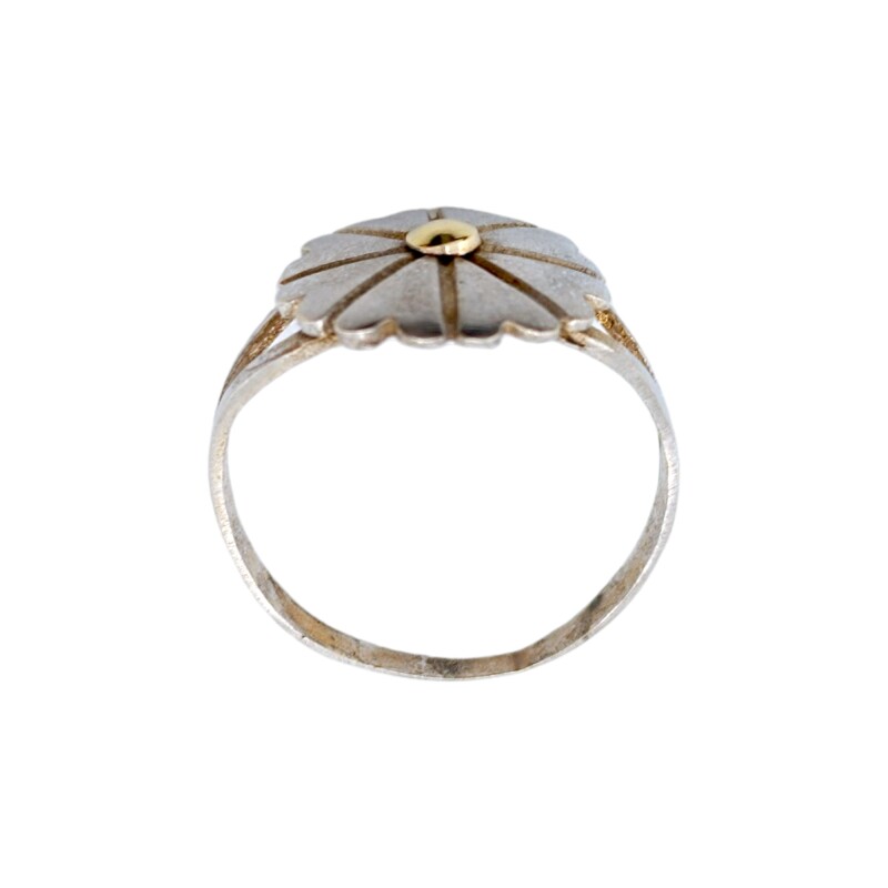 Anillo Flor-Plata y Oro-Sin Piedra-AN5083 sinpiedra