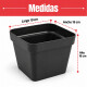 Set x3 Maceta cuadrada 3,8 lts NEGRO