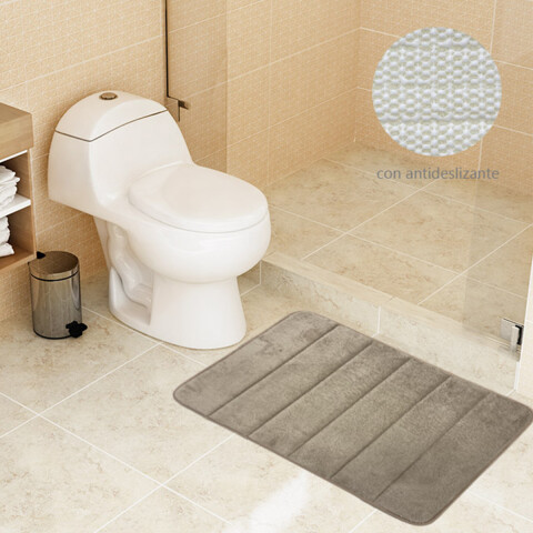 Alfombra Baño con Memoria Home Class Microfibra 43 x 61 cm BEIGE