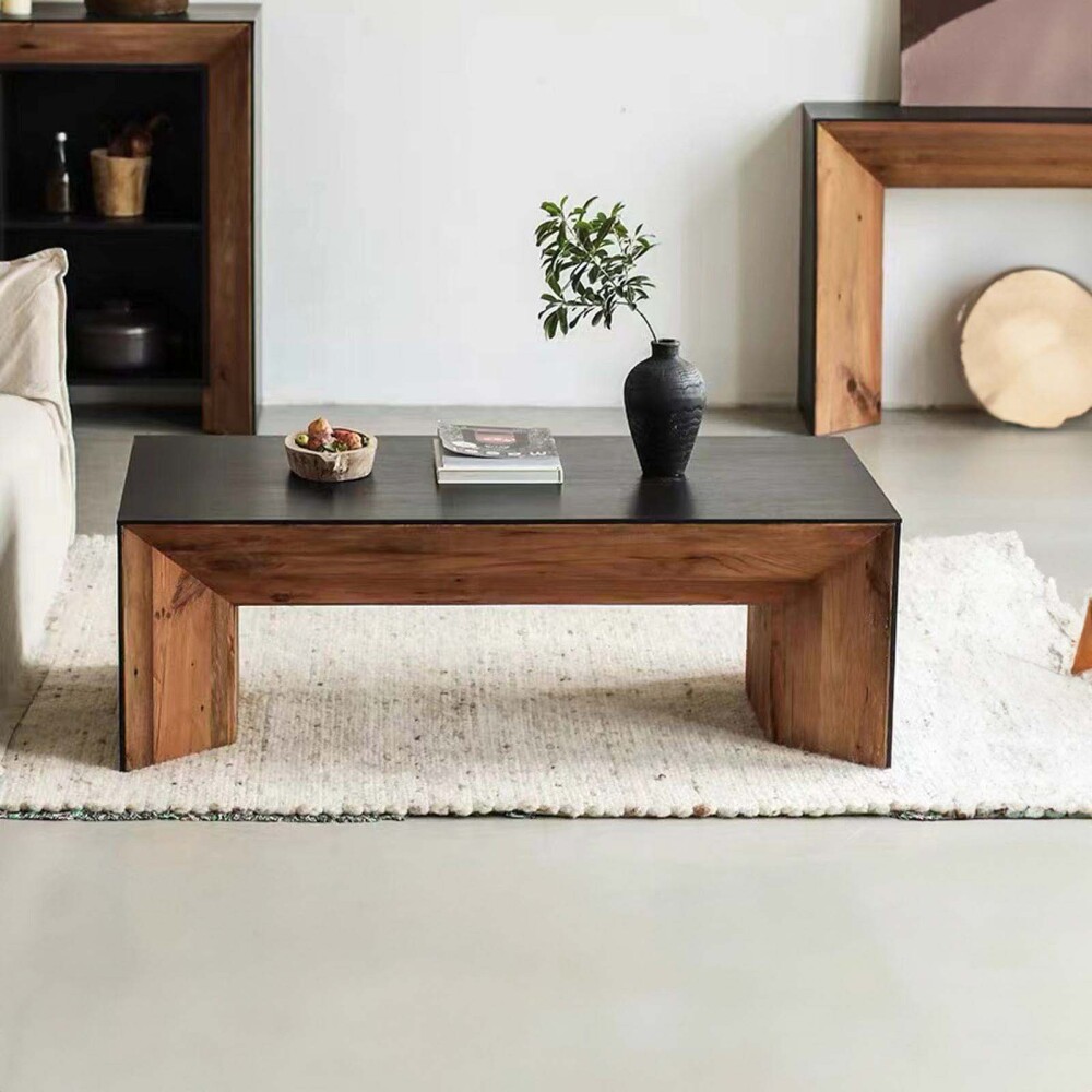 MESA CENTRAL MADERA NATURAL-BEIGE VOLCANO NAT/NEGR