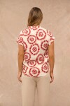 BLUSA MAGDA - ESTAMPADO ROJO Y BEIGE BLUSA MAGDA - ESTAMPADO ROJO Y BEIGE