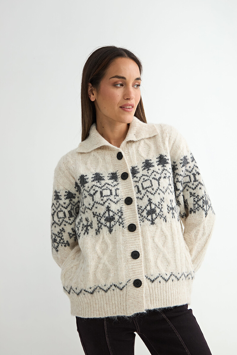 SACO BARILOCHE C/CUELLO - CRUDO 