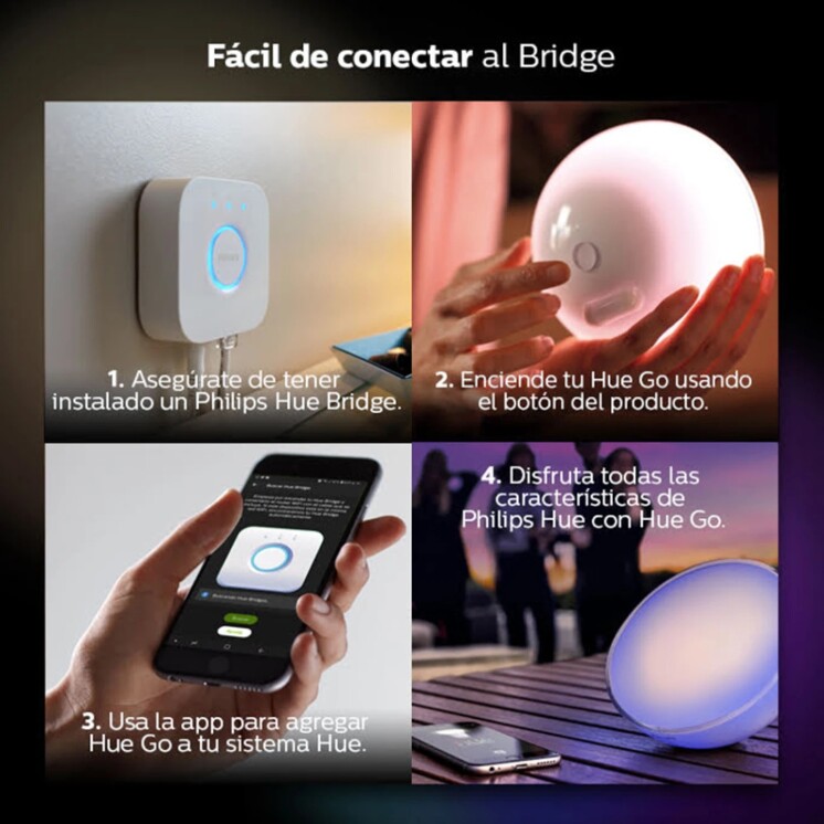 Lámpara LED portátil recarg. HUE GO 6W 500Lm RGBW - L27432 Lámpara LED portátil recarg. HUE GO 6W 500Lm RGBW - L27432