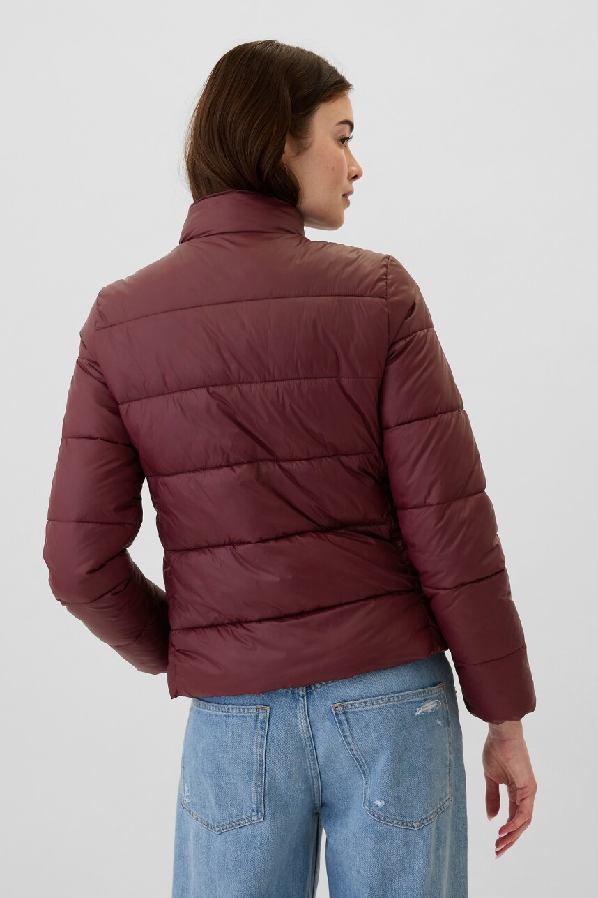 Campera Puffer Logo Gap Mujer Pinot Noir 796