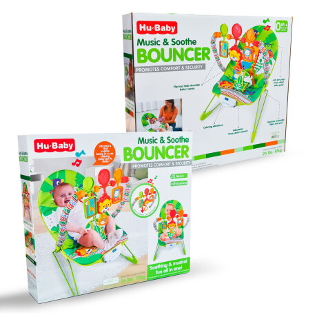 Silla Mecedora Bouncer Para Bebe C/Vibración Sonido Verde