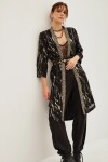 Kimono Jacquard Cebra Lurex Negro