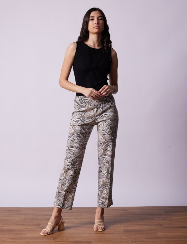Pantalon Print MULTI/MARRON