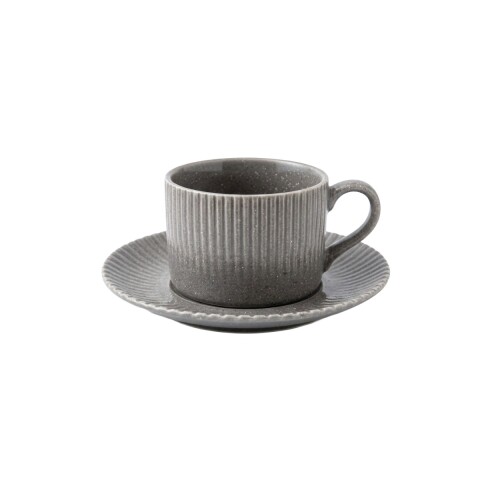 TAZA C/PLATITO GRIS COMB 100ML Unica