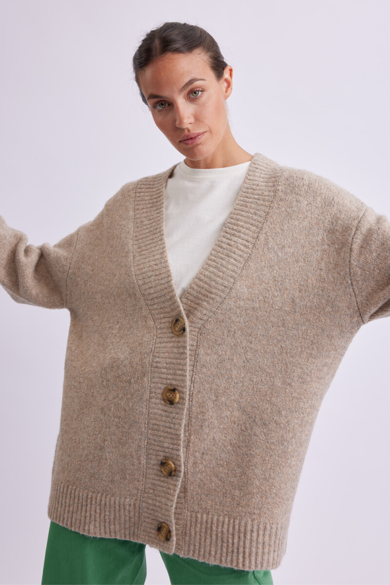 Cardigan de punto Beige