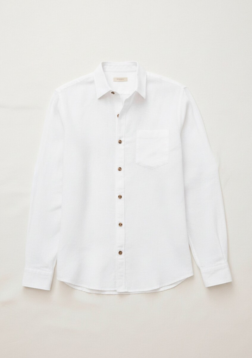 CAMISA BÁSICA MASCULINA - BLANCO 