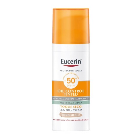 Eucerin Oil Control protector facial FPS50+ Tinted Tono medio