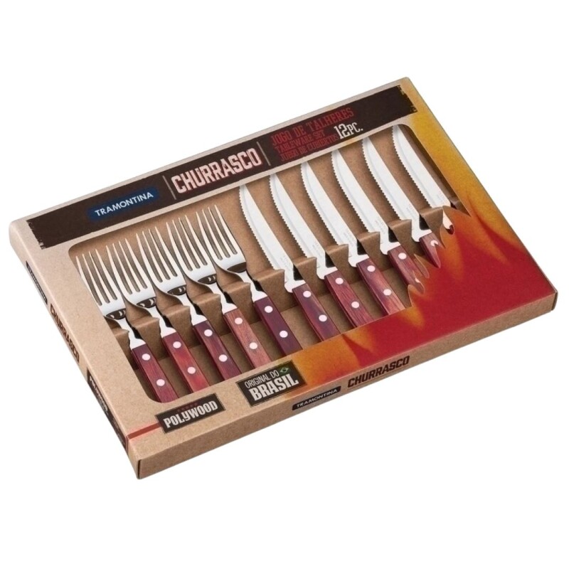 Juego Cubiertos Churrasco Juego Asado T/r - 12 Pzas. (6t + 6ca)