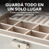 Joyero Organizador Alhajero 2 Pisos C/llave Cuero Terciopelo Blanco