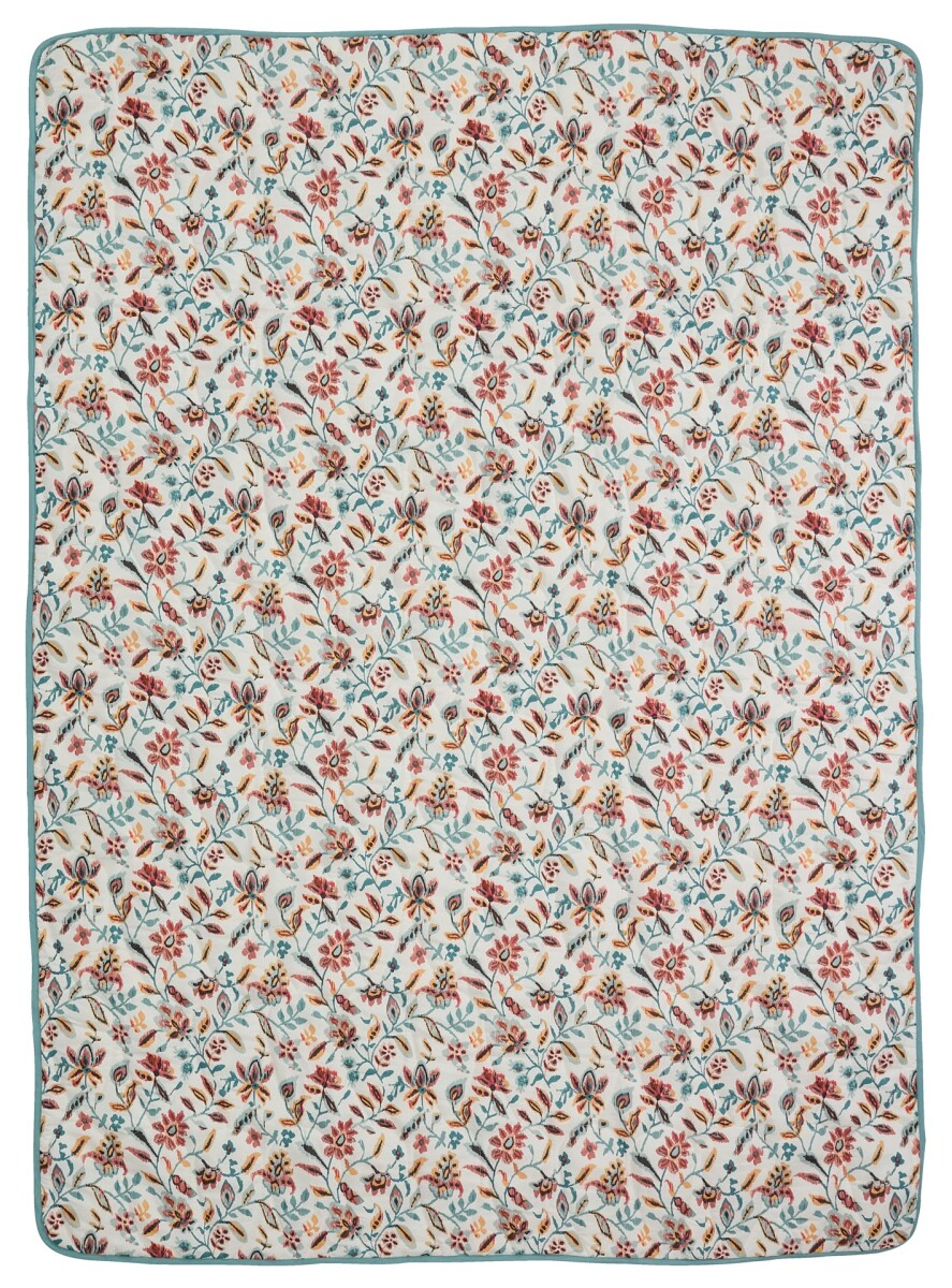 Manta acolchada KAMILLE 140x200 bl/petroleo - Petróleo 