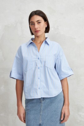 CAMISA STRIPE CELESTE
