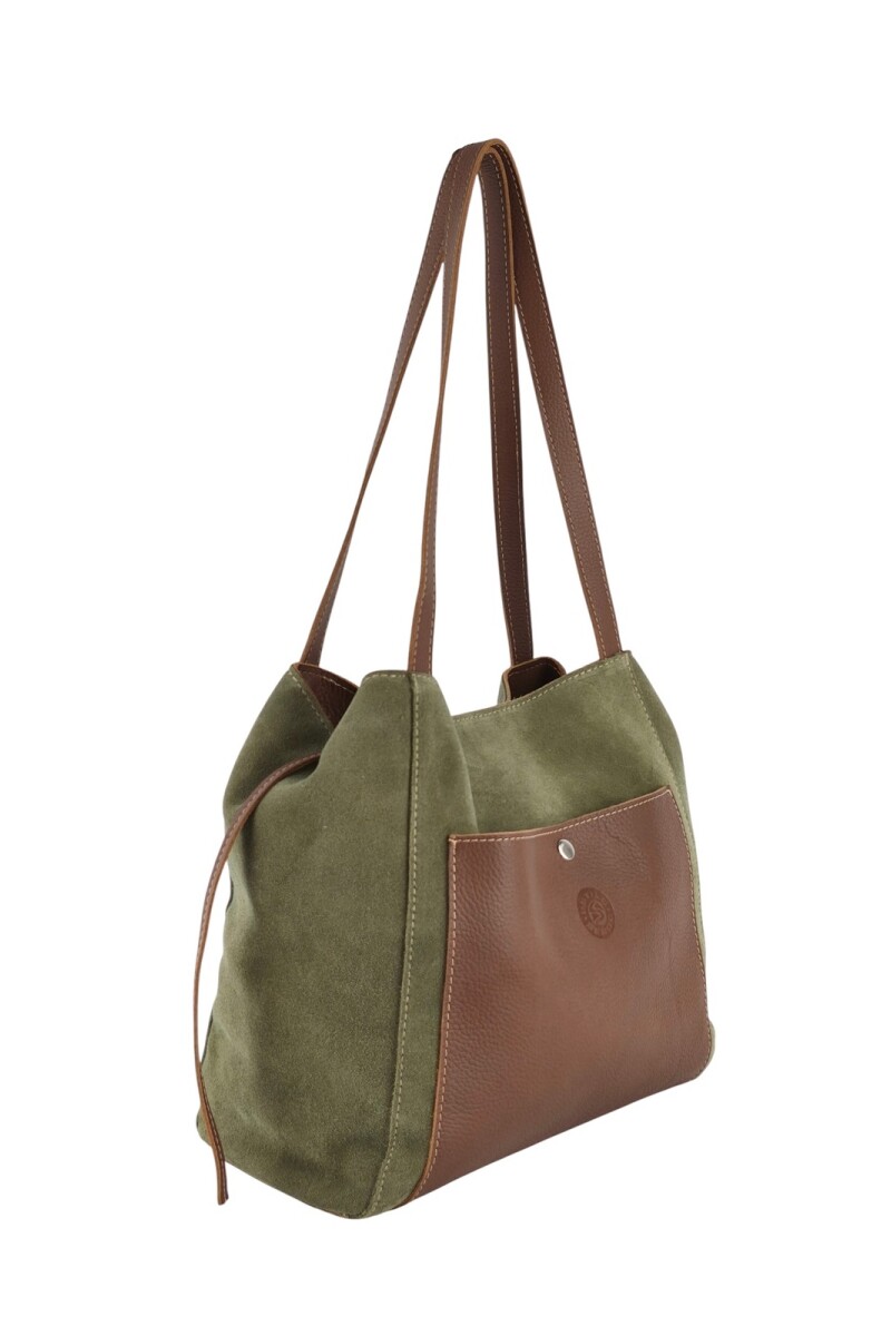 Bolso de cuero gamuza verde