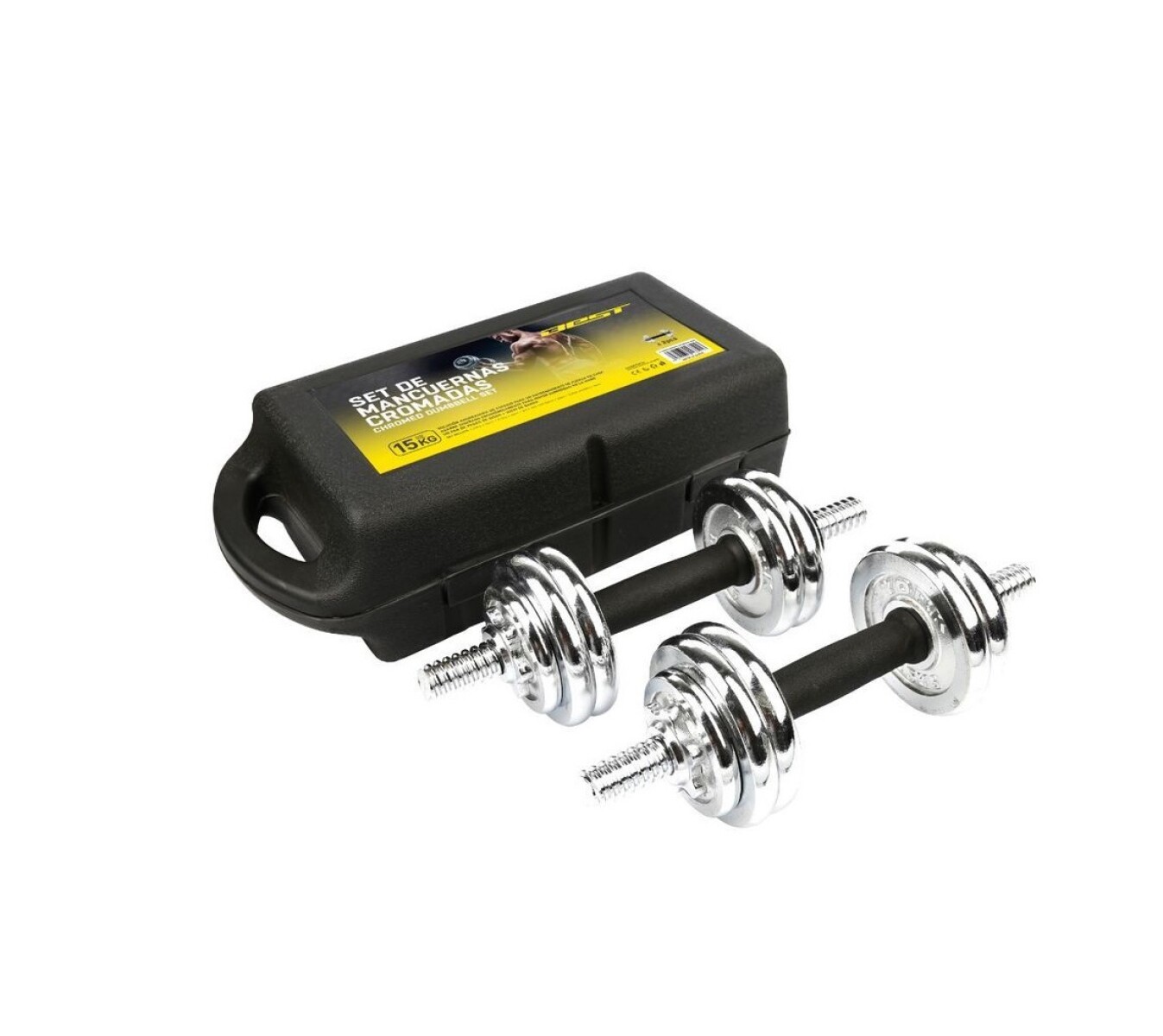 Par Mancuernas Cromadas 15 kg Best Fitness 