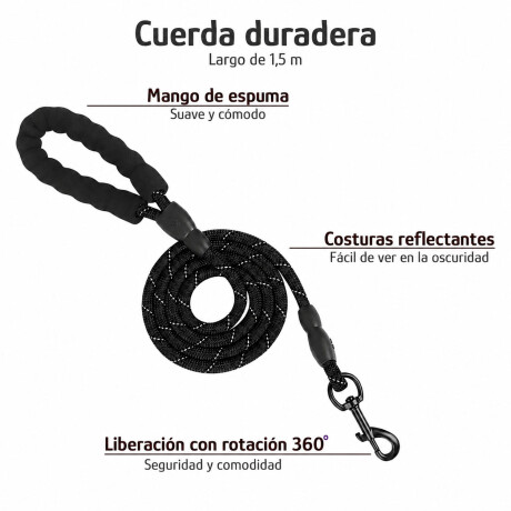 Arnés Y Correa Para Perros Con Agarre Superior Negro