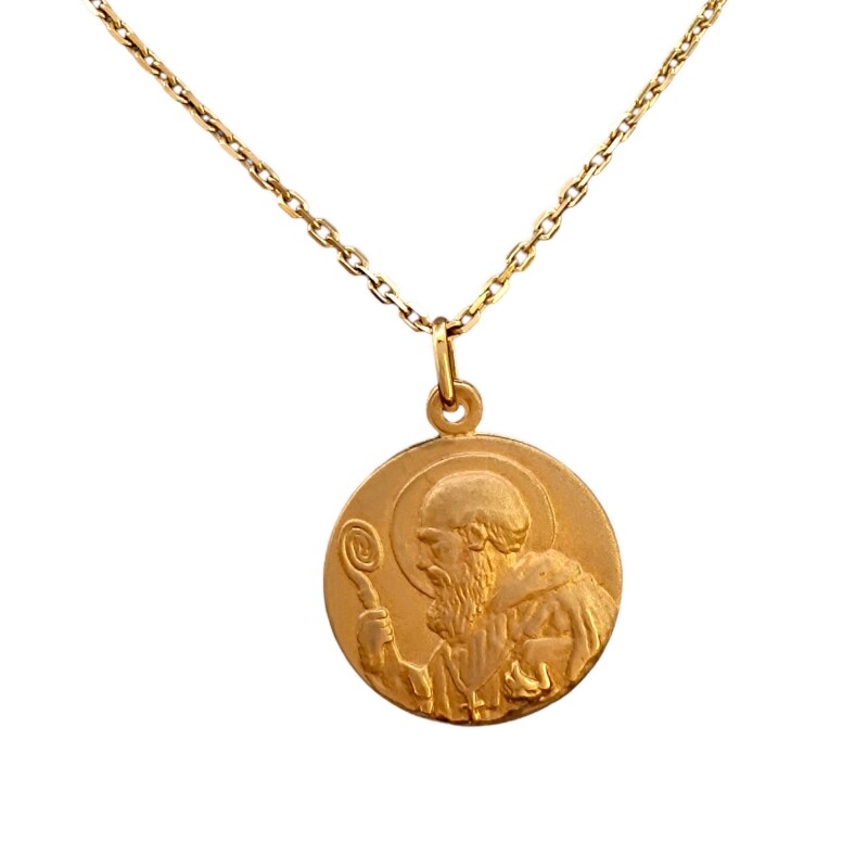 Dije San Benito-Oro bajo-Sin piedra-CP8656 sinpiedra