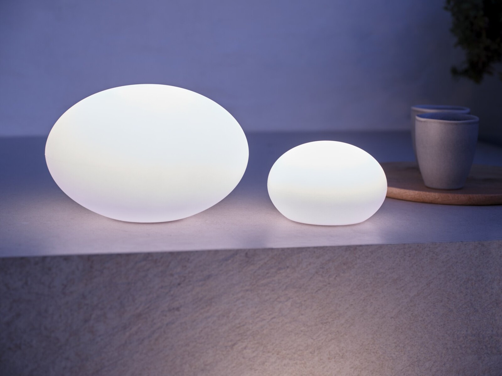 Lámpara solar HAVESANGER Ø25xH17cm blanco 