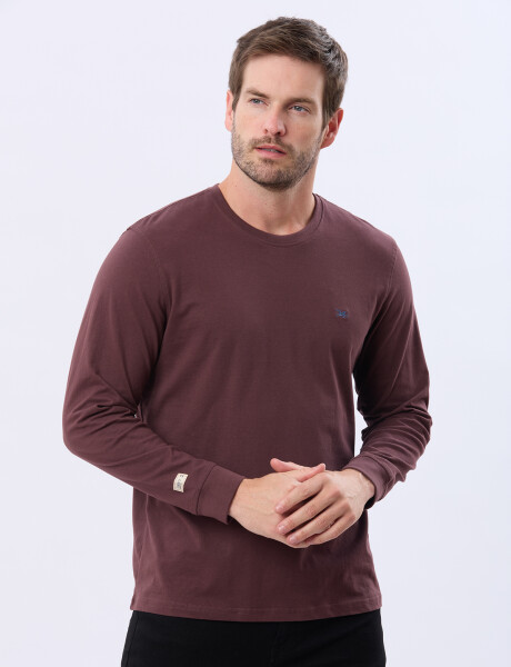 REMERA LISA DE ALGODÓN Bordo