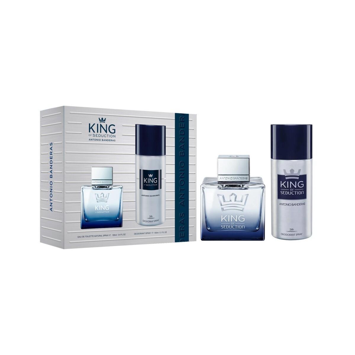Set Perfume Antonio Banderas King of Seduction EDT 100ml + Desodorante Original - Hombre 