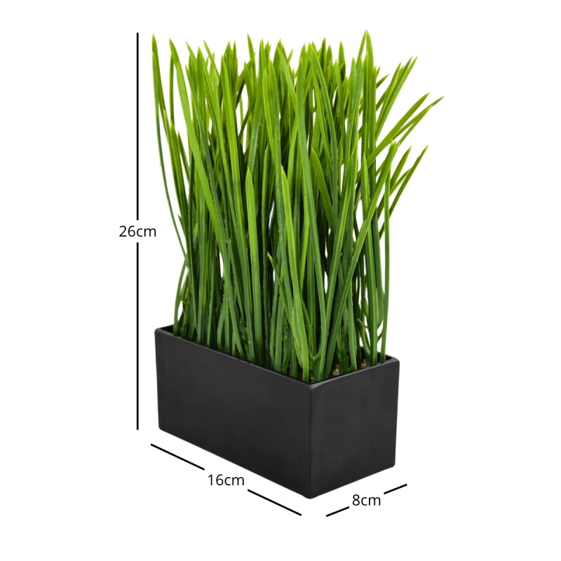 Planta Artificial en maceta 16x8x26cm NEGRO