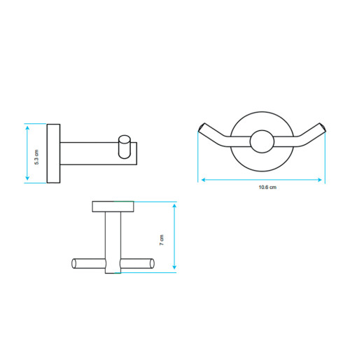 PERCHA DE BAÑO AQUALIA 5.3X10.6CM 000