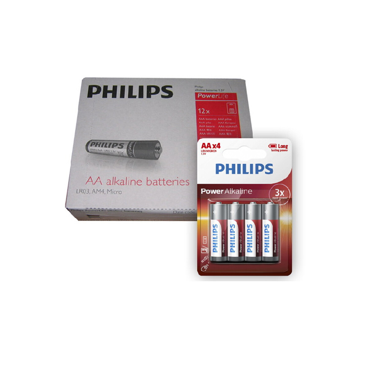 Pila Alkalina Philips Powerlife 1.5v - PILAS ALCALINA AA PHILIPS PACK X4 UNI. 