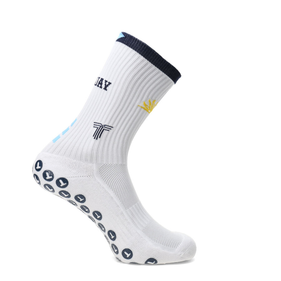 Medias Unisex TIFFOSI Antideslizantes Uruguay Blanco - Celeste