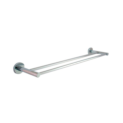 TOALLERO BARRA DOBLE METAL LINEA ROMA COLOR CROMO SATINADO CROMO