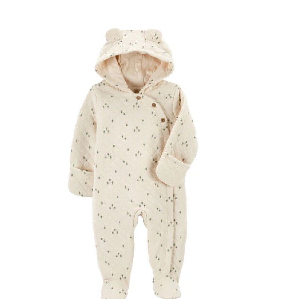 Enteritos Carters Algodón forrado de abrigo con pie 3M Tree Beige