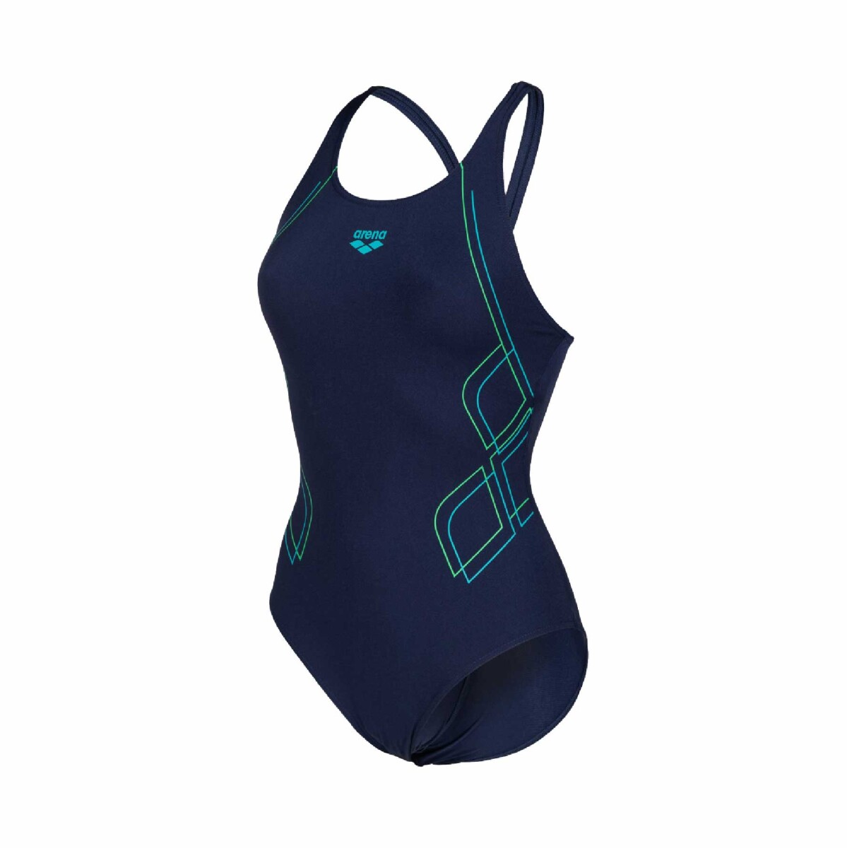 Malla De Entrenamiento Para Mujer Arena Women's Swimsuit V Back Graphic - Azul Marino 
