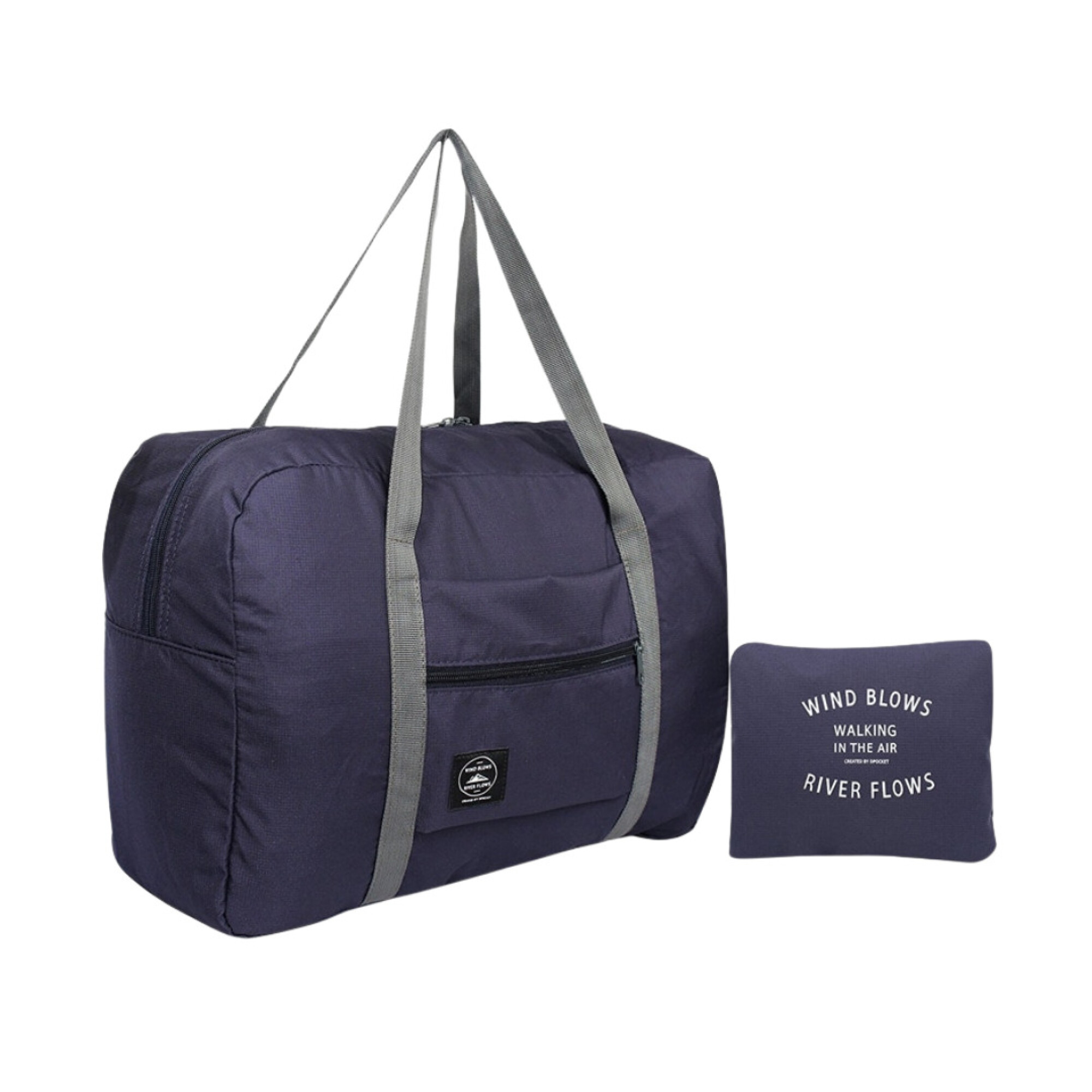 Bolso plegable viaje (azul) / Folding blue travel bag