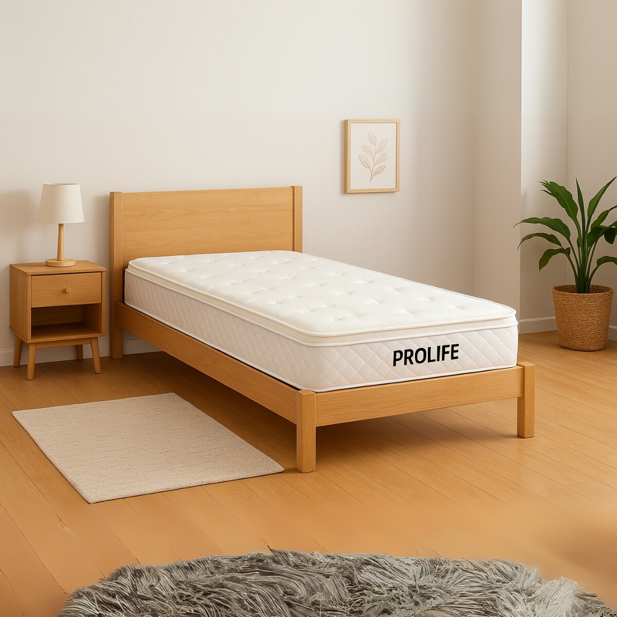 Colchón de 1 plaza Pro life con pillow - BLANCO 