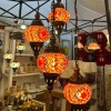 ARAÑA VITRAUX 4 LUCES TM12 Rojo y Naranja